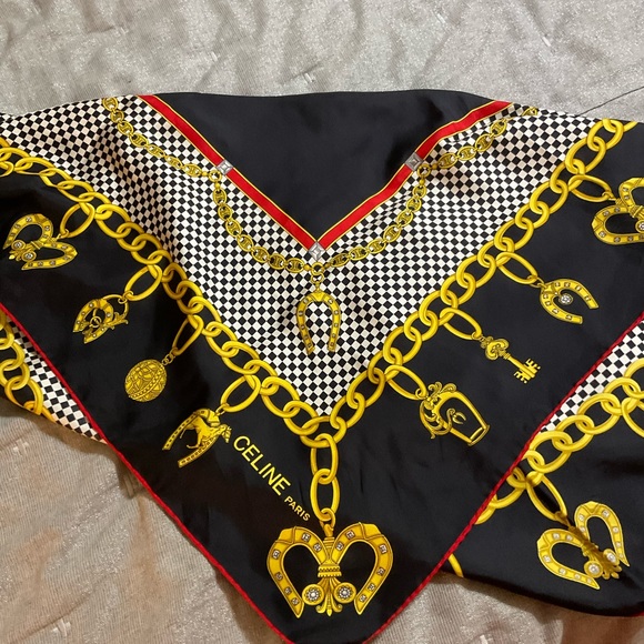Celine 100% silk scarf - Picture 4 of 4